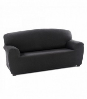 Funda de Sofa Pocket, Poliéster, Algodón y Elastano (Gris Oscuro, 4 Plazas)