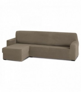 Funda para Sofa Chaise Longue, Poliéster, Algodón y Elastano (Lino, Brazo Corto Rústica Izquierdo)