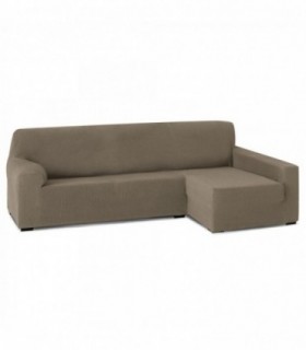 Funda para Sofa Chaise Longue, Poliéster, Algodón y Elastano (Lino, Brazo Largo Rústica Derecho)