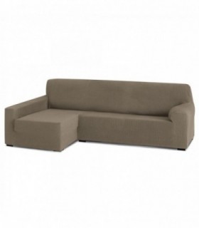 Funda para Sofa Chaise Longue, Poliéster, Algodón y Elastano (Lino, Brazo Largo Rústica Izquierdo)