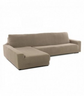 Funda para Sofa Chaise Longue Niagara, Poliéster, Algodón y Elastano (Lino, Brazo Largo Izquierdo)