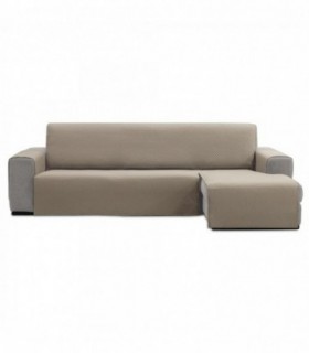 Cubre Sofa Chaise Longue, Acolchado, Poliéster, Algodón y Elastano (Beige, 240 cm)
