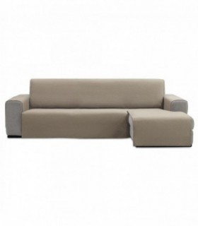 Cubre Sofa Chaise Longue, Acolchado, Poliéster, Algodón y Elastano (Beige, 280 cm)