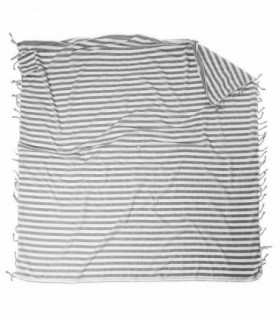 Manta para Playa, Diseño Bicolor, 180 x 180 cm, 100% Algodón (Gris)