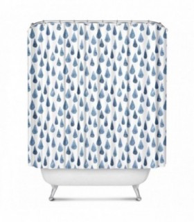 Cortina de Baño, Poliéster, 180x200 cm, Diseño de Gotas