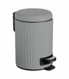 Papelera de Metal con Pedal, 3L,  Contenedor Extraíble, 17x17x25 cm, Gris