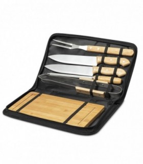 Set de Barbacoa, Acero Inoxidable, Negro 24 x 36.8 x 4 cm