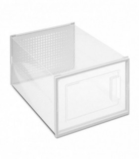 Caja Zapatos, Transparente, Plástico, Plegable y Apilable, 23,2x33,5x14 cm
