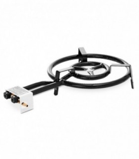 Quemador Paellero de Gas, Acero, Negro, Redondo, 40 cm