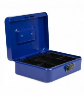 Caja Caudales, Cerradura de Combinación, 18x25x9 cm, Acero Aleado (Azul)