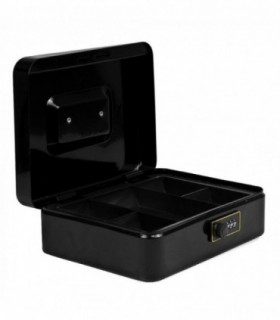 Caja Caudales, Cerradura de Combinación, 18x25x9 cm, Acero Aleado (Negro)