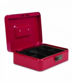 Caja Caudales, Cerradura de Combinación, 18x25x9 cm, Acero Aleado (Rojo)