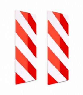 Protectores Columnas Garaje, Espuma Adhesivo, Rojo y Blanco (40 x 15 x 1.5 cm)