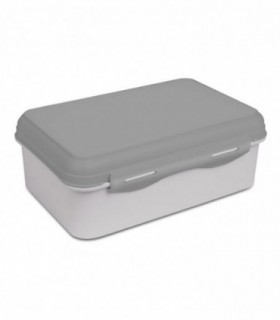 Fiambrera, Polipropileno Libre de BPA, 3 Compartimentos, 13x19.6x7.3 cm, 1L (Gris)