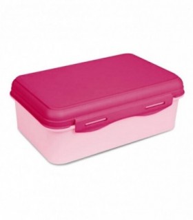 Fiambrera, Polipropileno Libre de BPA, 3 Compartimentos, 13x19.6x7.3 cm, 1L (Rosa)