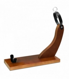 Jamonero Huelva, 40x16.8x38 cm, Madera de Pino, Hierro y Acero, Patas Antideslizantes