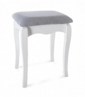 Taburete Auxiliar Aurell, Gris y Blanco, 35x28x45 cm, Espuma de Poliuretano