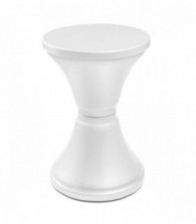 Taburete Boum Boum, Polipropileno, Tapa Extraíble para Almacenaje, 31x31x45 cm, Máx 100 Kg (Blanco)