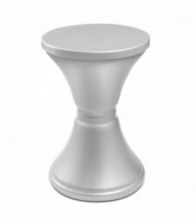 Taburete Boum Boum, Polipropileno, Tapa Extraíble para Almacenaje, 31x31x45 cm, Máx 100 Kg  (Plata)