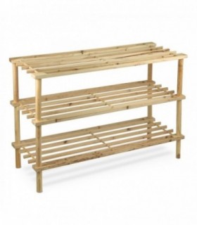 Zapatero, Madera de Pino, Color Natural, 74x26.5x49 cm (3 Alturas)