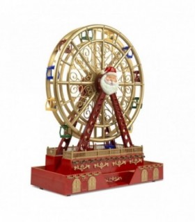 Noria Navidad, LEDs de Colores, 4.5 V, Poliresina, con 8 Melodías Navideñas
