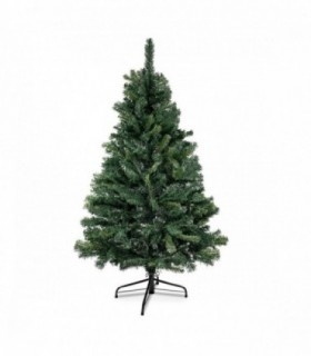 Arbol de Navidad Frondoso, Verde, PVC, Soporte Metálico (120 cm)