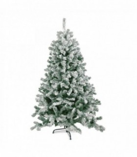Arbol de Navidad Nevado, Verde, PVC, Soporte Metálico (150 cm - 230 Ramas)