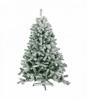 Arbol de Navidad Nevado, Verde, PVC, Soporte Metálico (180 cm- 450 Ramas)