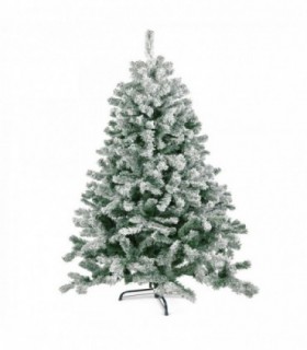 Arbol de Navidad Nevado, Verde, PVC, Soporte Metálico (210 cm - 600 Ramas)