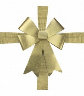 Lazos de Navidad para Puerta, 50x60 cm, PP y Textil Sintético (Oro)