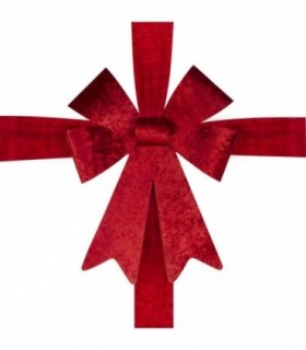 Lazos de Navidad para Puerta, 50x60 cm, PP y Textil Sintético (Rojo)