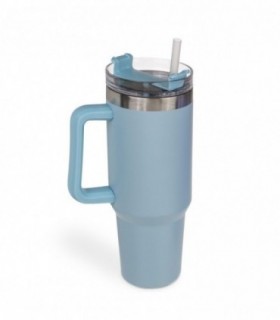 Taza Térmica XXL, 1200 ml, Cierre a Presión, Acero Inoxidable Interior de PP, 10.8x30.8 cm (Azul)