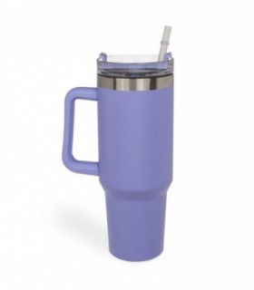 Taza Térmica XXL, 1200 ml, Cierre a Presión, Acero Inoxidable Interior de PP, 10.8x30.8 cm (Morado)