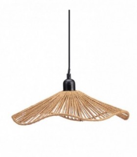 Lampara Techo Vuelo Cuerda, Negro y Marrón, 30x9 cm, Cable 80cm, E27