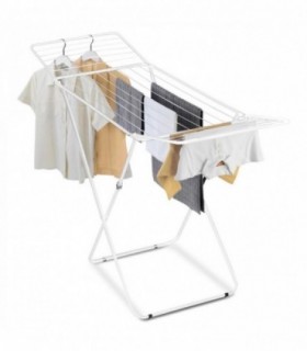Tendedero de Ropa Plegable, Estructura Metálica, Blanco, 18m, 180x55x105 cm