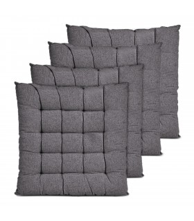 Pack 4 Cojin Silla, 40x5.5x40 cm, Poliéster, Decorativos