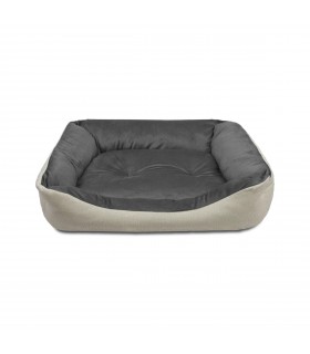 Cama Perro, Terciopelo y Poliéster, Interior Fibra de Algodón