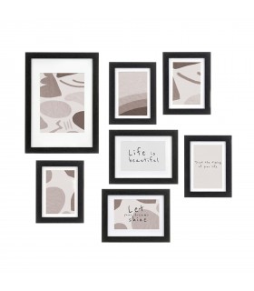 Set 7 Portafotos Mural Paspartu, Madera, Vertical y Horizontal