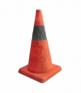 Cono de Trafico Plegable Reflectante, Naranja, Tela Sólida Oxford Impermeable, 25x45 cm