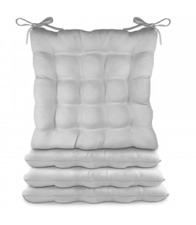 Pack de 4 Cojines Silla, 45x45x5 cm, Impermeables, Poliéster, Interior y Exterior