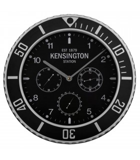 Reloj de Pared, Ø40 cm, Silencioso, Metal, para Cocina o Salón