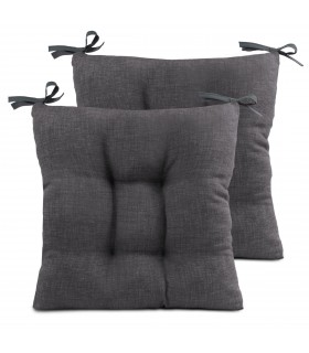 Pack de 2 Cojines para Asiento, 50% Algodón y 50% Poliéster, 40x40x8 cm, Funda Lavable