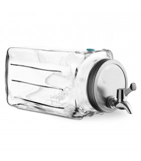 Dispensador de Bebidas con Grifo, Cristal, 3 L, Ideal para Fiestas y Reuniones