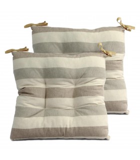 Pack 2 Cojines Asiento de Exterior, 50% Algodón 50% Poliéster, 40x40x8 cm, Funda Lavable