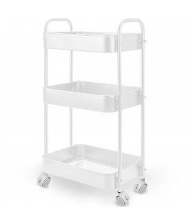 Carrito Organizador con Ruedas, Tres Niveles, Multiusos, Metal