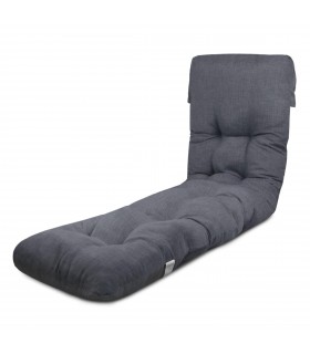 Cojin Tumbona Exterior, 50% Algodón y 50% Poliéster, 180x50x12 cm, Funda de Loneta