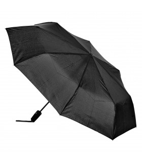 Paraguas Mango Corto Automático, Negro, 80x90x57 cm, 8 Varillas, Antiviento