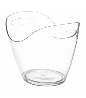 Cubitera Botellas, Doble Asa, Poliestireno, Transparente, 26x34.5x25.5 cm, 8L