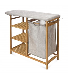 Mueble Plancha con Cajones, Bambú y Tela, 111x34x82 cm