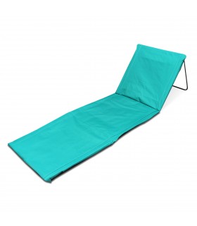 Colchoneta Abatible, Turquesa, 170x54x35 cm, Lona y Acero, Respaldo Ajustable con Velcro